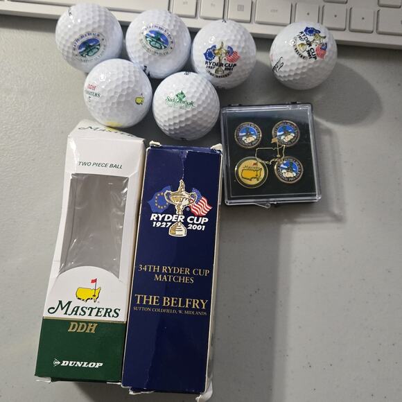Masters Tournament Ryder Cup Pebble Beach Golf Balls & Markers Lot - Picture 4 of 6